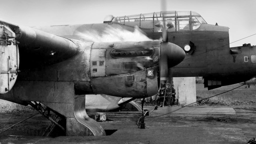 Merlin power plant on fire suppression test, 1944