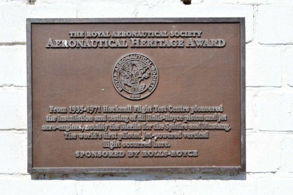 Royal Aeronautical Society heritage award plaque